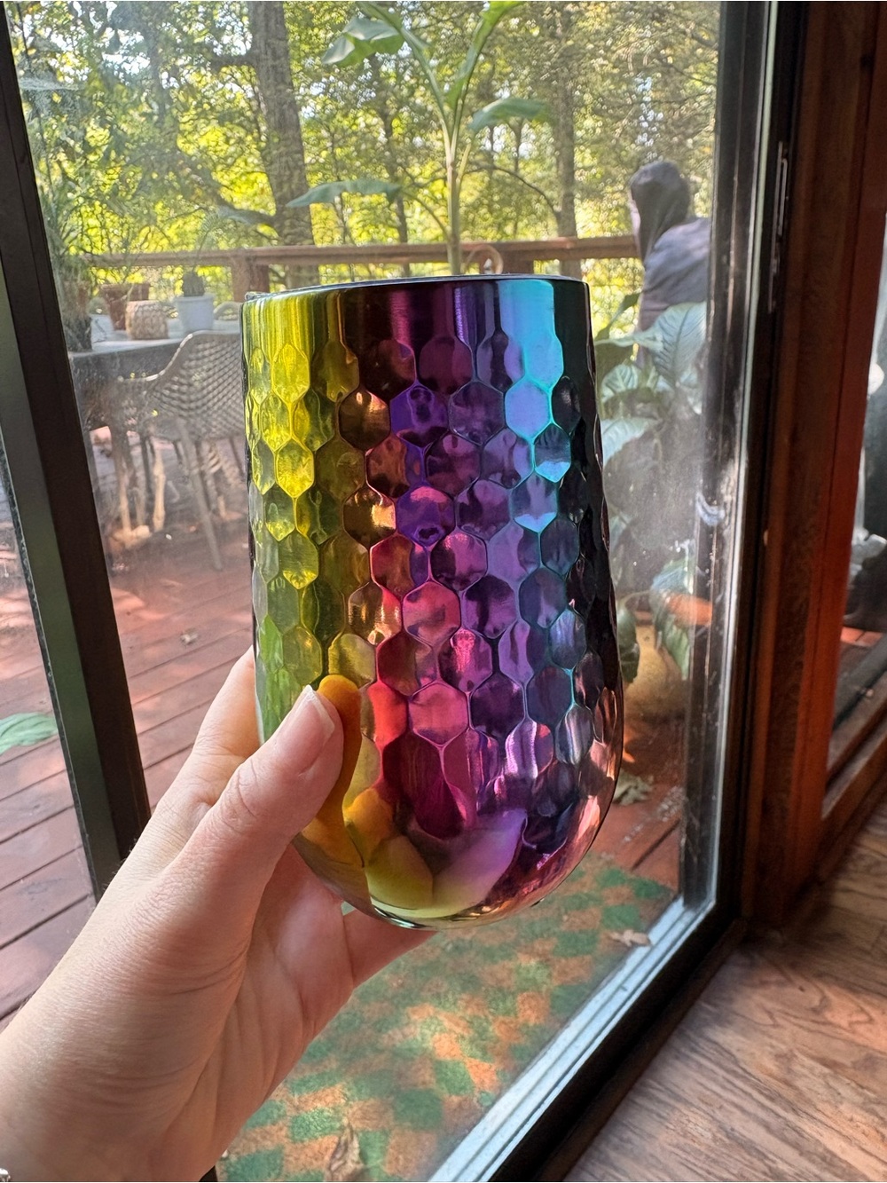 Iridescent Honeycomb Stemless Tumbler - Multicolor